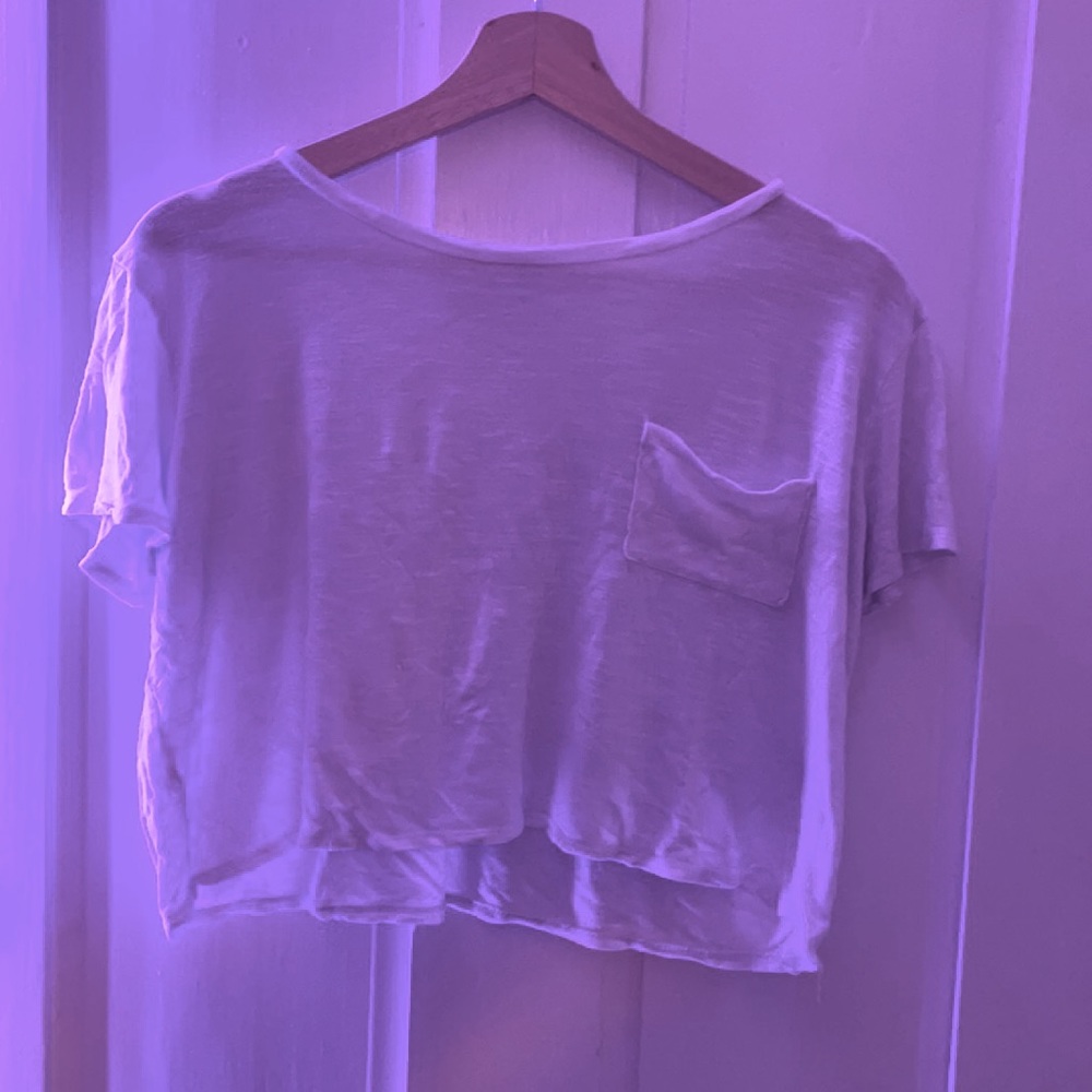 White Crop Top with Pocket